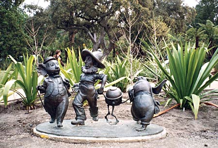 Characters from 'The Magic Pudding', Children's Garden, Royal Melbourne Botanic Gardens, Victoria