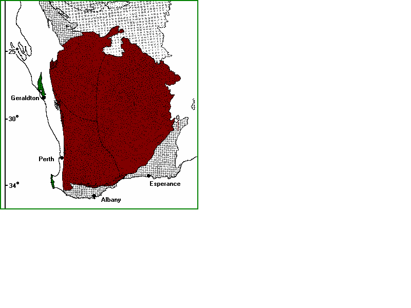 Map of granite areas