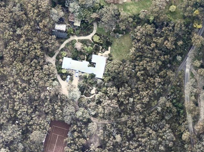 Aerial photograph of the Hanson property