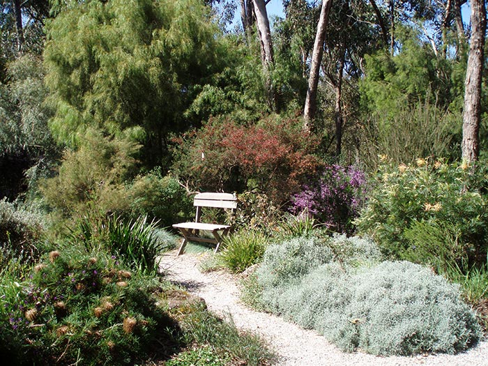 Path with garden seat