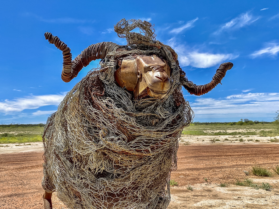 sculpture as focal point in outback queensland