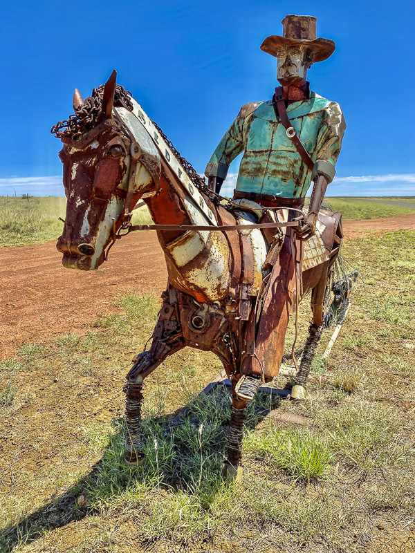 sculpture art as focal point in queensland outback